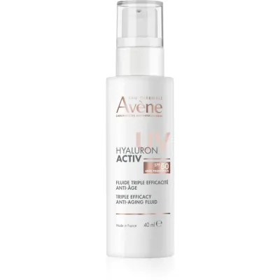 Avène Hyaluron Activ UV Triple Efficacy Anti-Aging Fluid protective fluid cu acid hialuronic SPF 50 40 ml