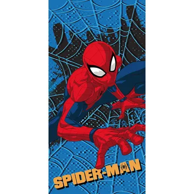Prosop pentru copii roșu-albastru din microfibră 70x140 cm Spider-man – Jerry Fabrics