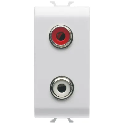 Priza audio dubla RCA 1M Gewiss Chorus GW10453, alb