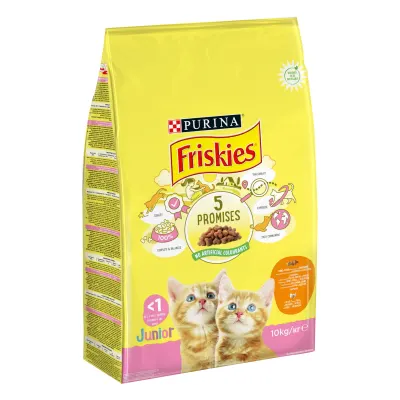 Hrana uscata pentru pisici Friskies Junior, Pui & Legume, 10 Kg 10kg
