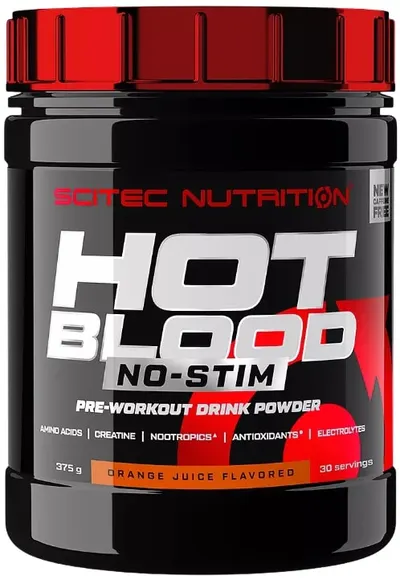 Hot Blood No-Stim, suc de portocală, 375 g, Scitec Nutrition