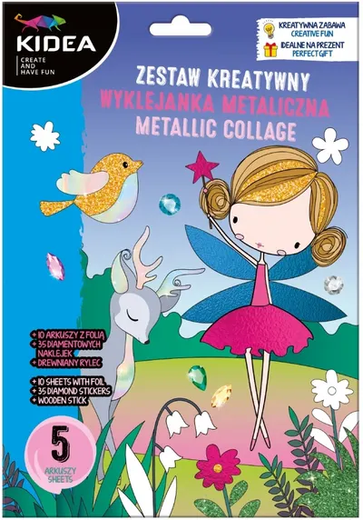 Set creativ Kidea - Magic World, autocolante cu sclipici