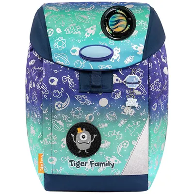 Ghiozdan neechipat eggie, 37x29x19 cm, Space things, Go green, Tiger Family