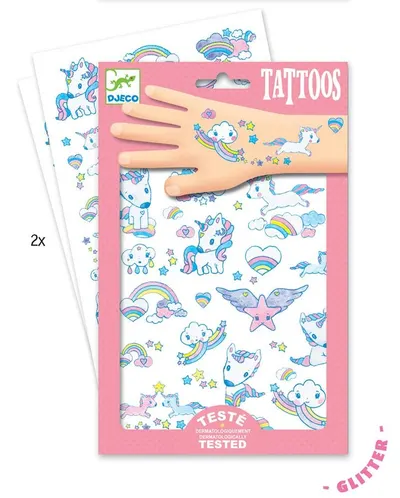 Tatuaje pentru copii Djeco - Unicorni, stralucitori