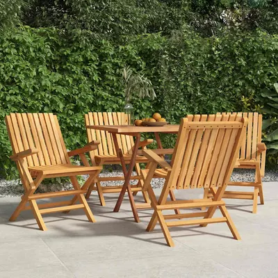 vidaXL Scaune pliante 4 buc 61x67x90 cm lemn masiv de tec