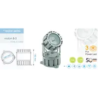 Proiector cu Led 3 X 1 W, 6400 K, Alb, Radon 8-3