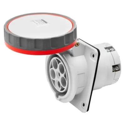 Priza industriala incastrata 10° HP - IP66/IP67 - 3P+N+E 125A 346-415V 50/60HZ - RED - 6H - MANTLE TERMINAL