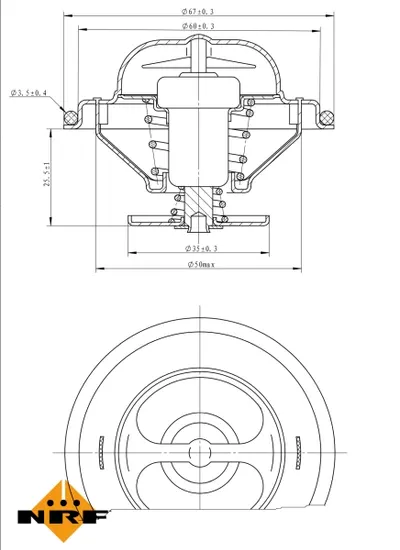 Termostat sistem racire (87 C) potrivit VOLVO 240, 740, 760, 850, 940, 940 II, 960, S70, S80 I, V70 I, V70 II; AUDI 100 C2, 100 C3, 100 C4, 200 C2, 200 C3, 80 B2, 80 B3 1.9-6.8 08.78-12.20