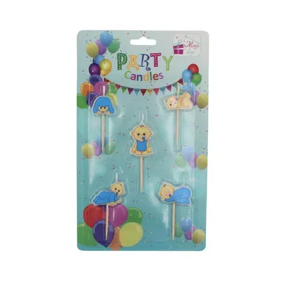 Set 5 lumânări party bebeluș băiat