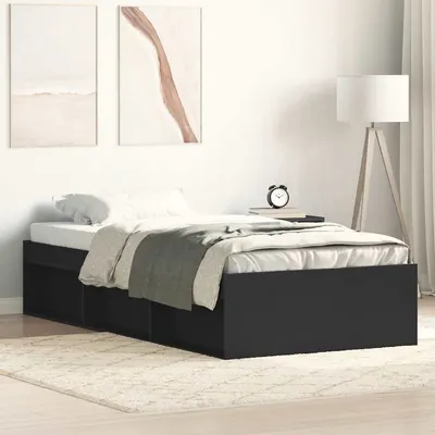 vidaXL Cadru pat, negru, 100x200 cm