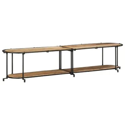 Gossi dulap tv, 200x42x40 cm, lemn masiv mango brut