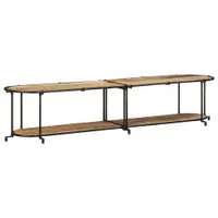 Gossi dulap tv, 200x42x40 cm, lemn masiv mango brut