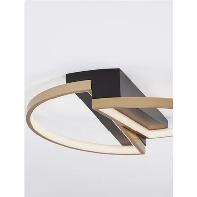 Plafoniera ELIZE Negru & Alama aurie Otel & Aluminiun & Silicon LED 28 Wat 230 Volt 1550Lm 3000K IP20