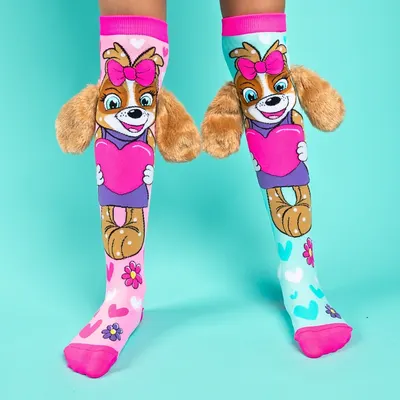 Șosete lungi colorate Madmia pentru fete Puppy love 6-99 ani
