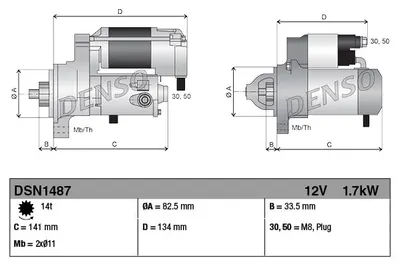 Electromotor (12V, 1,7kW) SUBARU FORESTER, IMPREZA, XV 1.6 2.0 dupa 2012