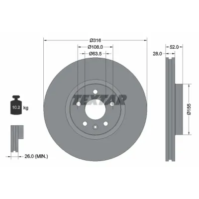 Disc frana TEXTAR 92162305