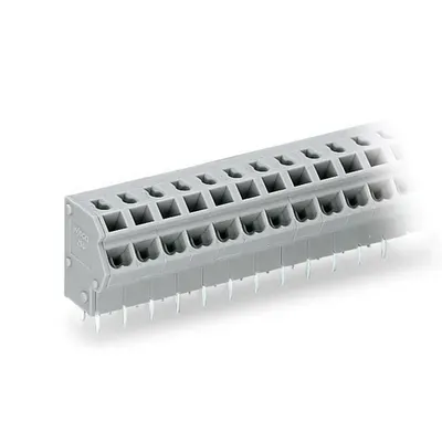 2-conductor PCB terminal block; 0.75 mm²; Pin spacing 5/5.08 mm; 12-pole; PUSH WIRE®; 0,75 mm²; gray