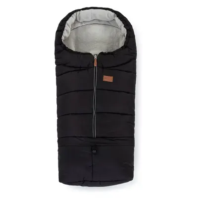 Sac de iarna, Petite&Mars, Jibot, Pentru carucior, landou sau scaun auto, 100x48 cm, Impermeabil, Cu elemente reflectorizante, Extensibil, 3 in 1, Black