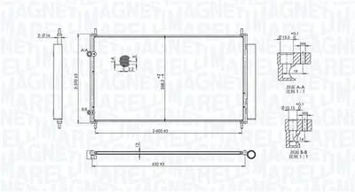 Radiator AC condensator cu uscator potrivit TOYOTA YARIS 1.5H 03.12