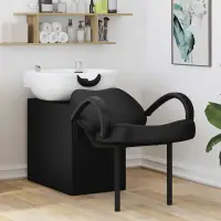vidaXL Scaun pentru șampon Manual Negru și Alb 136 x 60 x 92 cm PVC