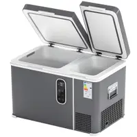 Outsunny Frigider portabil electric cu compresor 35L, zonă dublă, control prin app, lumină LED, ecran, pentru mașină și camping, negru | Aosom Romania