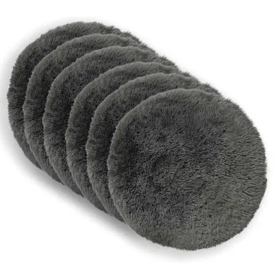 vidaXL Husă pentru pernă 6 pcs HEERLEN Gri deschis Ø 60 cm Fleece PV