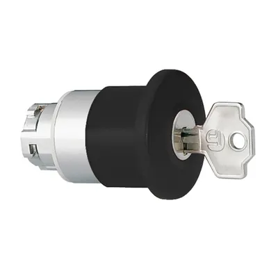 Cap Buton Ciuperca , Ø22mm 8lm Metal Series, Latch, Turn Key To Release, Ø40mm. For Normal Stopping. Black