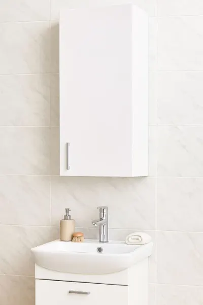Dulap baie suspendat PROMO, 1 usa, alb, 30x21.5x68 cm