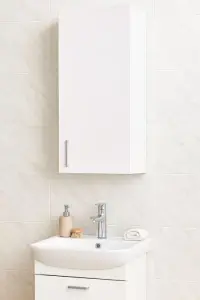 Dulap baie suspendat PROMO, 1 usa, alb, 30x21.5x68 cm