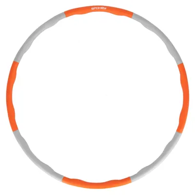 Cerc Hula Hop pliabil Spokey 95 cm cu inserții de masaj, Gri/Portocaliu