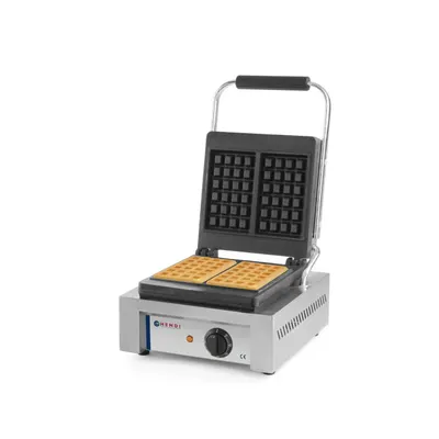 Aparat preparare vafe/waffles, Profesional, Hendi, 1500W, suprafata gatire din Fonta cu start anti-lipire, 480x320x(H)226 mm