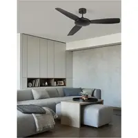 Lustra cu ventilator BLAIRE Aluminiu Mat Negru & Sticla 3ABS Negru Blades Motor DC 38W 220 - 240 Volt IP20