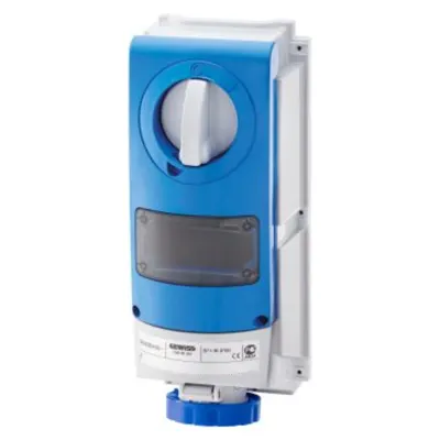 Priza industriala cu interblocaj verticala - WITHOUT BOTTOM - FOR MOUNTING MODULAR DEVICES - FOR HEAVY-DUTY USE - 3P+E 32A 200-250V-50/60HZ 9H IP66