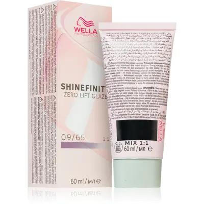 Wella Professionals Shinefinity Zero Lift Glaze vopsea de păr demipermanentă culoare 09/65 - Pink Shimmer 60 ml