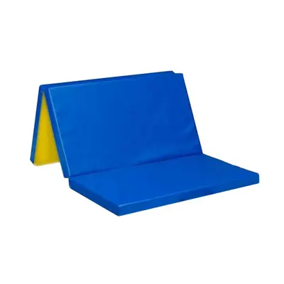 Saltea de gimnastică 150х100х5 cm trei piese - albastru-galben