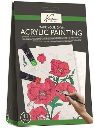 Set pentru colorat cu vopsele de acuarela Grafix - Flori