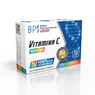 Supliment Vitamina C, Balkan Pharmaceuticals, 1000 mg, 30 capsule
