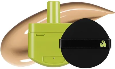 Unleashia Fond de ten Satin Wear Healthy-Green, 22N, umplutură, 15 g + Burețel de machiaj