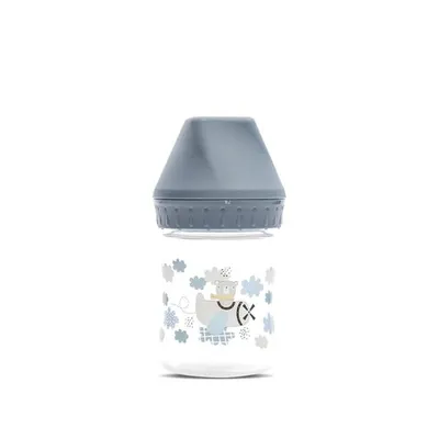 Biberon cu gat larg My Friend tetina moale din silicon 0 luni+ 125 ml Cameo Blue