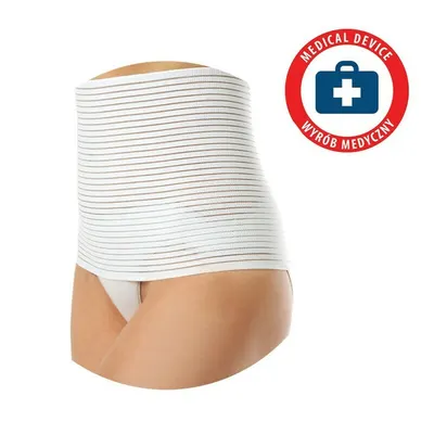 Centura abdominala postnatala, Babyono, Marime M, Pentru sustinerea muschilor abdominali, Reducerea durerilor postoperatorii, Prevenire hernie, Material elastic, Alb