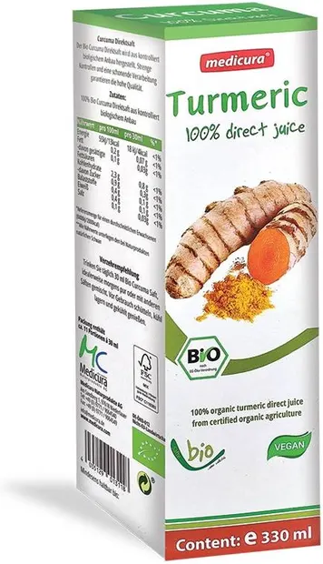 Suc organic de turmeric, 330 ml, Medicura