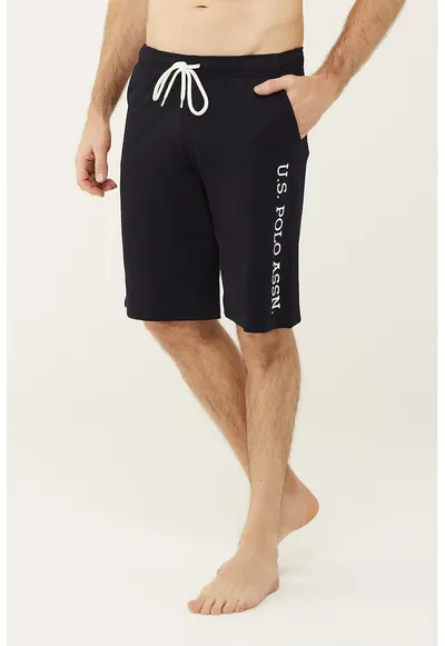 Pantaloni scurti de pijama cu talie ajustabila - Bleumarin