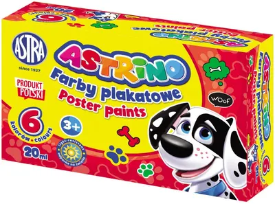 Vopsele pentru postere Astra Astrino - 6 culori, 20 ml, gama larga