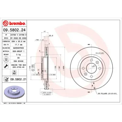 Disc frana BREMBO 09.5802.21