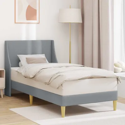 vidaXL Cadru de pat Simplu Gri deschis 100 x 200 cm țesătură