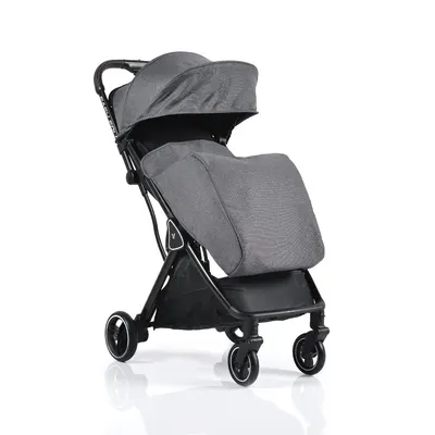 Carucior sport Cangaroo pana la 22kg cadru din aluminiu cu pliere compacta Autofold,spatar reglabil pana la pozitie de somn,roti EVA detasabile si husa de picioare inclusa Easy Fold Gri