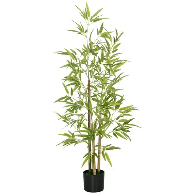 HOMCOM Bambus Artificial cu Ghiveci, Planta Artificiala pentru Interior si Exterior pentru Decorarea Camerei de Zi si Biroul de Acasa | Aosom Romania