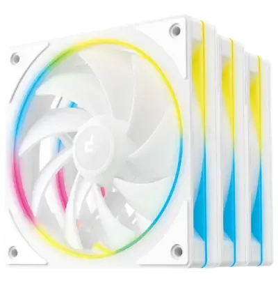 Set ventilatoare Deepcool FL12 SE, 3 x 120mm, iluminare RGB, 400 - 1900rpm (Alb)