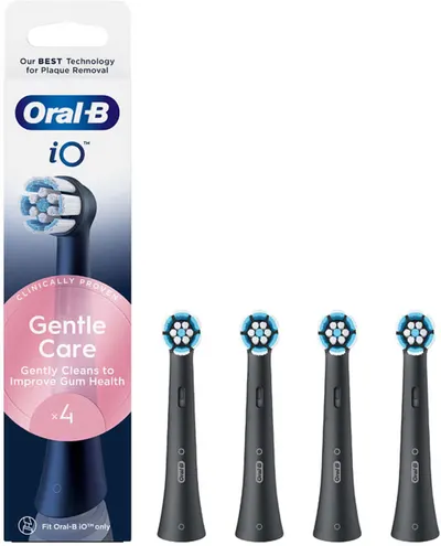 Capete de rezervă pentru periuță de dinți Oral-B - iO Gentle Care, 4 bucăți, negre
