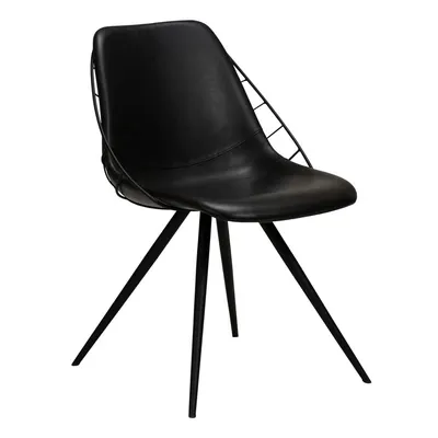 Scaun cu husă din piele artificială DAN-FORM Denmark Sway, negru